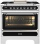 Ilve Décor 36” Graphite Matte Pro Style Dual Fuel Range with 6 Burners and Griddle-0