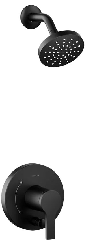 KOHLER® Elate® Rite-Temp® Matte Black 1.75 GPM Shower Trim Kit with Push-Button Diverter-0