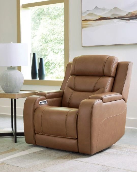 Signature Design by Ashley® Dreamer Caramel Power Recliner with Audio-2
