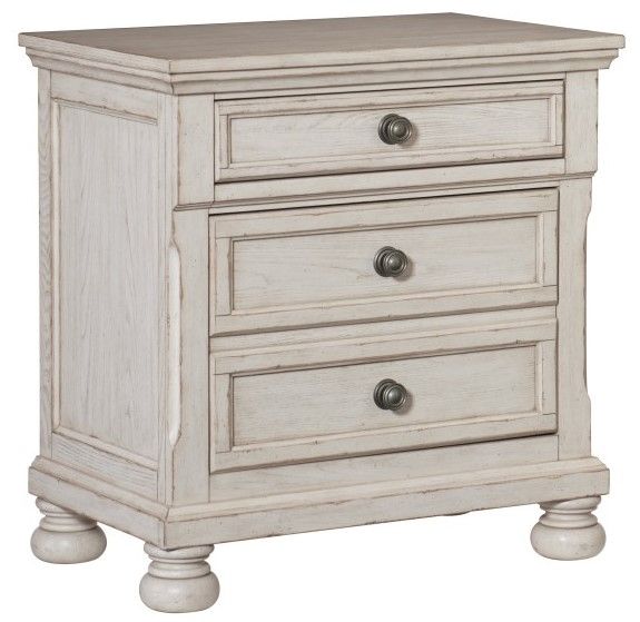 Homelegance® Bethel Wire Brushed White Nightstand-0