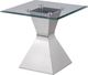 Coaster® Jenny Glass Top End Table with Chrome Base-2
