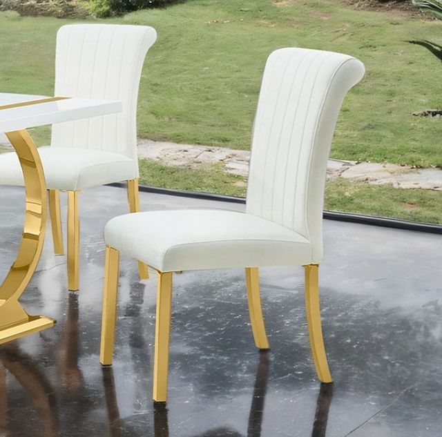 Furniture of America® Holstebro 2-Piece Gold/White Side Chair-2