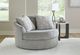 Signature Design by Ashley® Casselbury Cement Oversized Swivel Accent Chair-4
