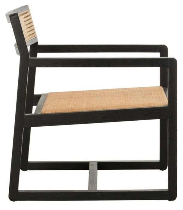 Safavieh Lula Black/Natural Accent Chair-2