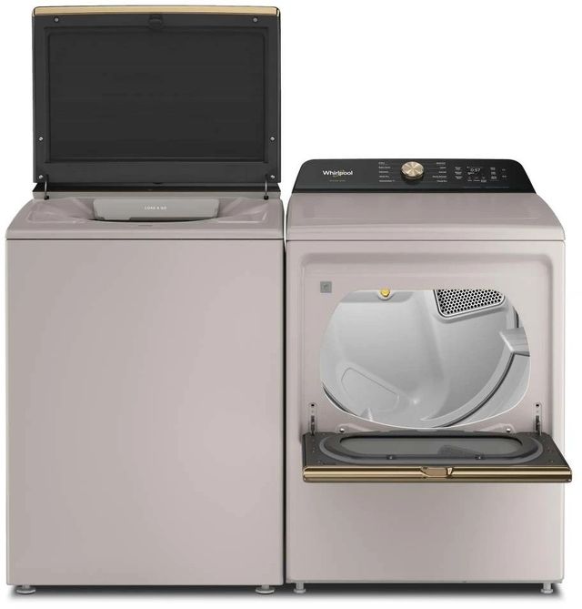 Whirlpool® Fresh Linen Top Load Washer & Gas Dryer Laundry Pair-1