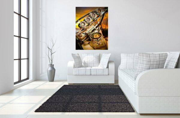 Classy Art Style 5 Floating Tempered Glass with Foil Wall Art-2