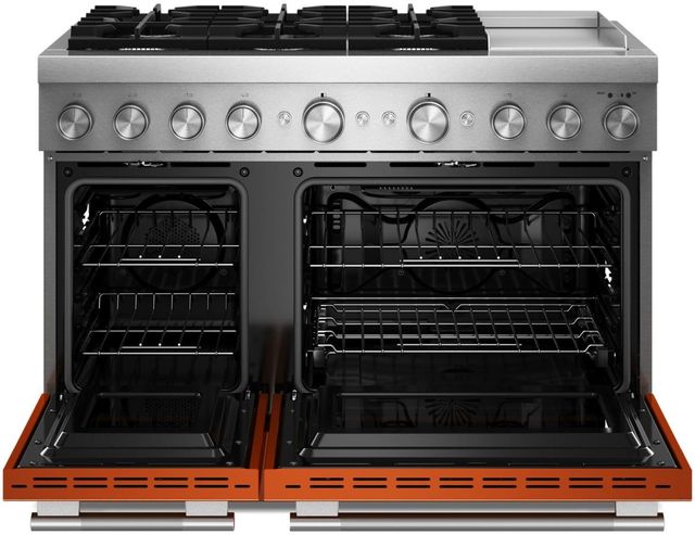 KitchenAid® 48" Scorched Orange Pro Style Duel Fuel Range with Griddle-1