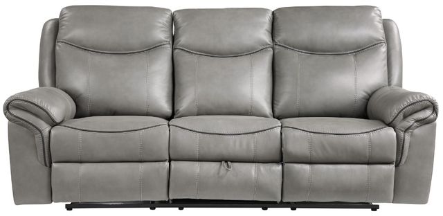 Homelegance® Aram Gray Double Glider Manual Reclining Sofa-3