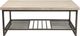 Riverside Furniture Capri Alabaster Travertine Rectangular Coffee Table with Black Base-2