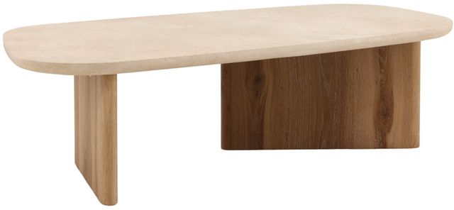 Dovetail Furniture Aelwyn Cream/Natural Coffee Table-0