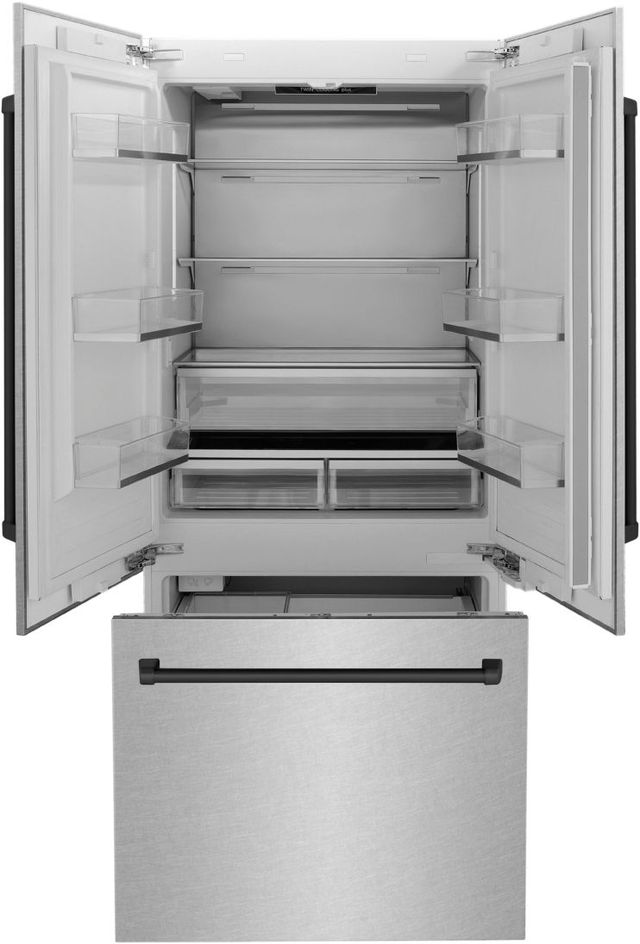 ZLINE Autograph Edition 36" 19.6 Cu. Ft. Satin Stainless Steel Built-In French Door Refrigerator-1