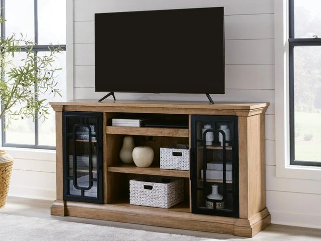 Signature Design by Ashley® Wittenmyer Black/Natural XL TV Stand-1
