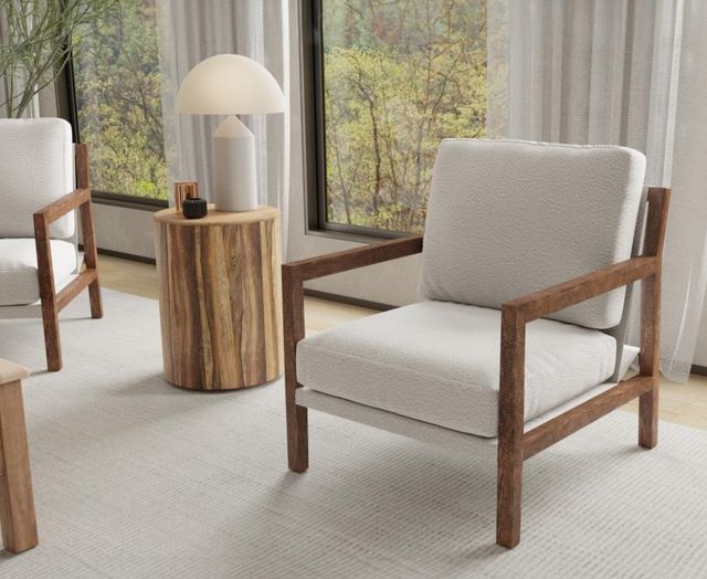 International Furniture Direct Milan Brown/Pearl Arm Chair-1