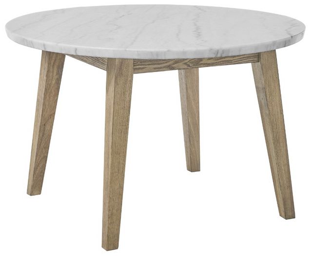 Steve Silver Co. Vida White Dining Table with Burnished Blonde Base