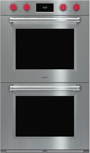 front view of the Wolf® M Series 30" Stainless Steel Double Electric Wall Oven
