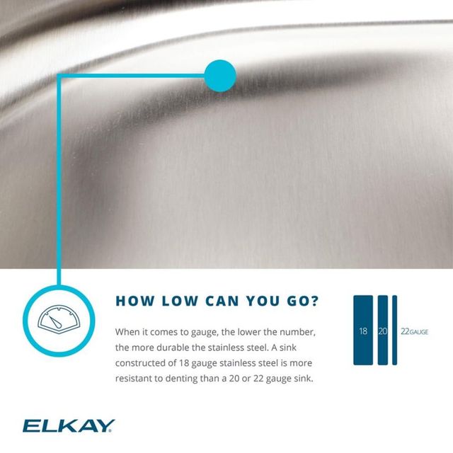 Elkay Lustertone® Classic Lustrous Satin 25" x 21-1/4" x 5-1/2" 4-Hole Single Bowl Drop-In ADA Sink with Quick-Clip-2