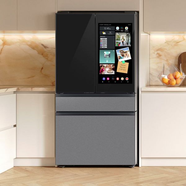 Samsung Bespoke 36 in. Charcoal Glass and Stainless Steel Counter Depth French Door Refrigerator with AI Family Hub+ & AI Vision Inside