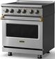 Viking® 5 Series 30" Stainless Steel Pro Style Induction Range with Brushed Brass Trim-3