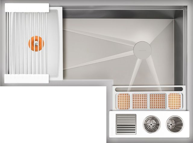 The Galley® Designer White Resin / Resin+ Ideal Corner WashStation™ 4X3C with Four Tool Wash Kit-0