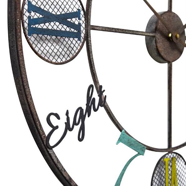 YHD Whimsical Design Black/Blue/Light Blue/Red/Yellow Wall Clock-3