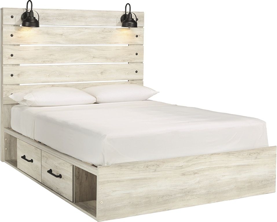 Signature Design by Ashley® Cambeck Whitewash Queen Panel Storage Bed