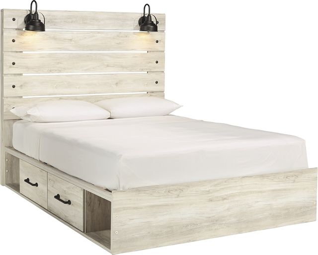 Signature Design by Ashley® Cambeck Whitewash Queen Panel Storage Bed