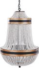 Harp & Finial® Porfino Black/Natural Wood Bead Chandelier-0