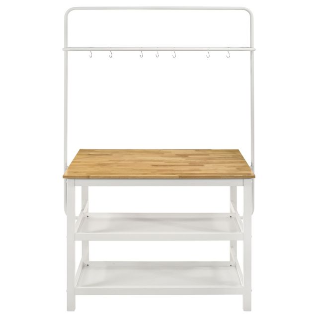 Coaster® Hollis Brown/White Counter Height Table with Pot Rack-2