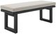 Elements International Costa Black/Soluction Beige Outdoor Fabric/Metal Dining Bench-0