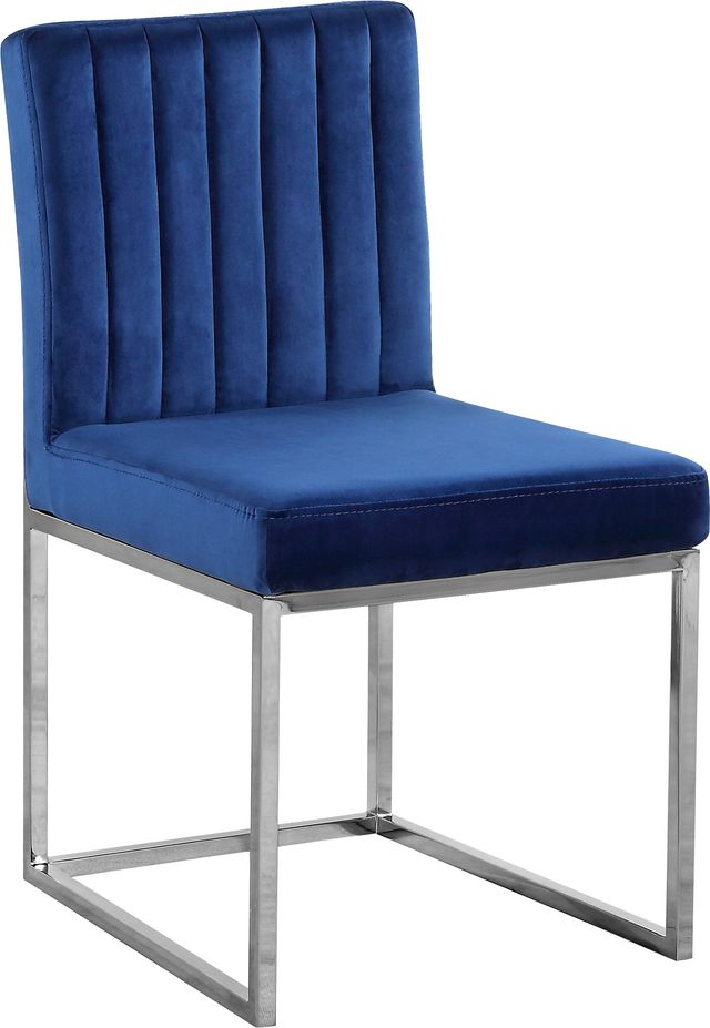 Meridian Furniture Giselle Navy/Chrome Velvet Dining Chair-0