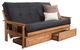 Kodiak Furniture Monterey Suede Black/Butternut Full Storage Futon with Mattress-1