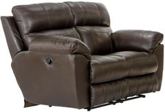 Catnapper® Costa Chocolate Leather Lay Flat Reclining Loveseat
