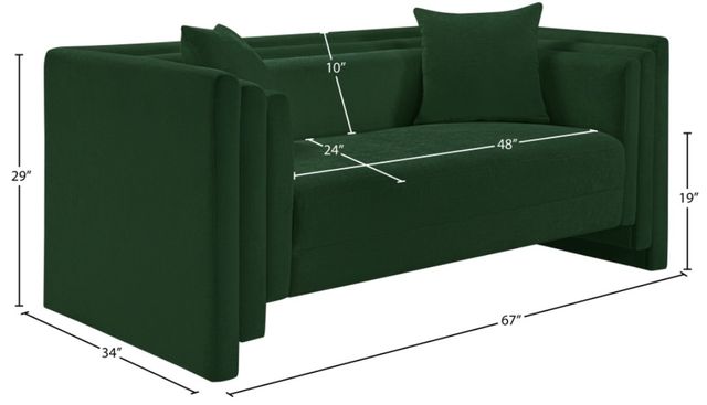 Meridian Furniture Everett Green Chenille Fabric Loveseat-3