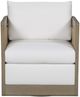 Vanguard® Furniture Customizable Drift Fabric/Teak Outdoor Swivel Chair-1
