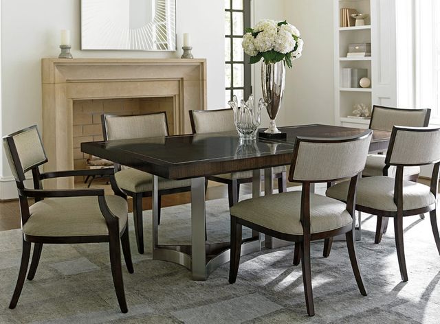 Lexington Home Macarthur Park Beverly Place Brown Dining Table with Brushed Stainless Base-3