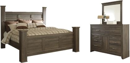 Signature Design by Ashley® Juararo 2-Piece Dark Brown California King Poster Bed Set-0