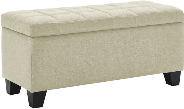 Worldwide Homefurnishings Inc. Lila Beige Rectangular Storage Ottoman Bench -0