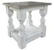 International Furniture Direct Stone Gray Chairside Table with Ivory Base-0