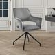 Armen Living Hadley Gray/Matte Black Dining Arm Chair-1