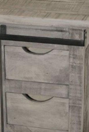 Million Dollar Rustic Charcoal Grey Barn Door End Table -1