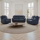 Primo™ International Casa Sienna Charrell Jaxxon Blue Faux Leather Power Motion Loveseat-2