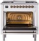 Ilve® Nostalgie II Series 36" White Pro Style Dual Fuel Range-1