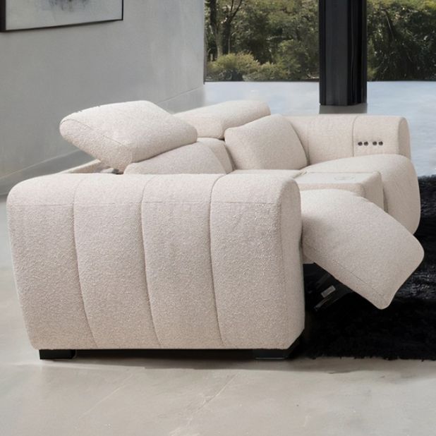 Furniture of America® Thaddea White Power Loveseat-2