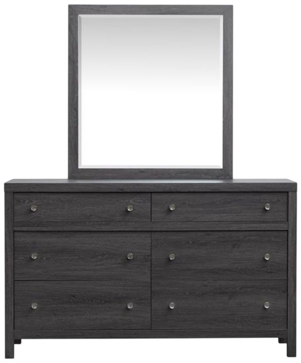 Magnussen Home® Merrifield - Black Raisin Black Dresser with Portrait Mirror-2