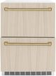 ZLINE Autograph Edition Touchstone 4.6 Cu. Ft. Panel Ready Outdoor-Rated Refrigerator Drawers with Champagne Bronze Handles-0