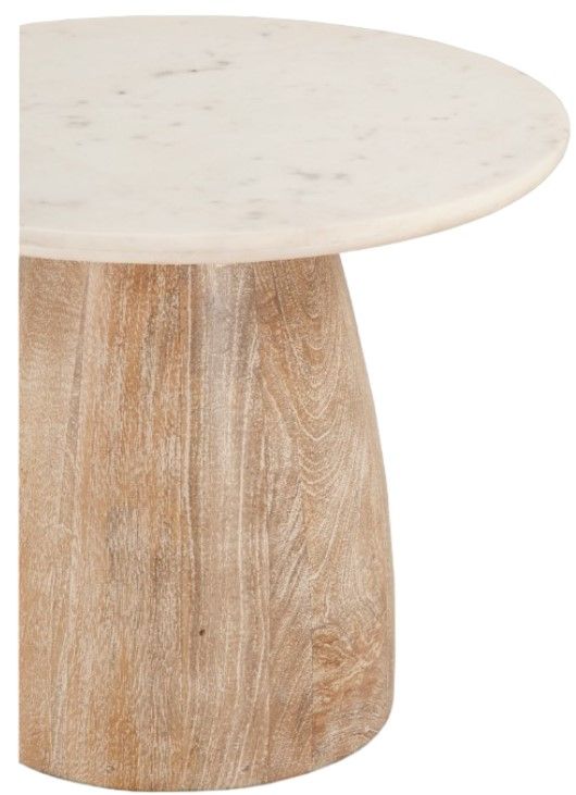 Home Trends & Design Palm Springs White Side Table with White Wash Base-1