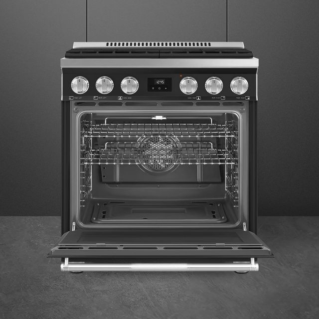 Smeg Professional 30" Stainless Steel Pro Style Gas Range-3