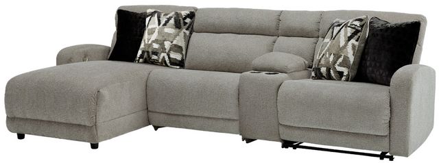 Signature Design by Ashley® Colleyville 4-Piece Stone Left-Arm Facing Power Reclining Sectional and Chaise with Console