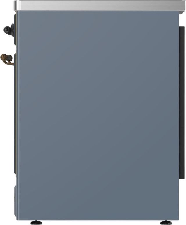 Ilve® Majestic III 30" Blue Gray Pro Style Induction Range with Triple Glass Door and Burnished Trim-3