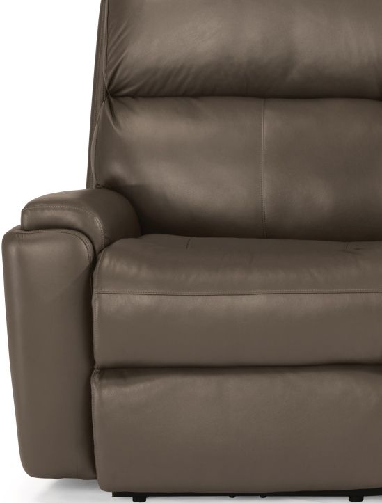 Flexsteel® Rio Dark Stone Power Reclining Loveseat with Power Headrests-1
